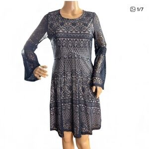 My Michelle Elegant Navy Lace Dress size medium